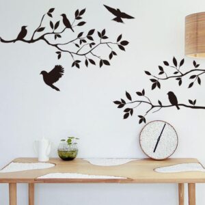 Charping Birds Big Wall Stencil Size :(67 X 60 inch) Reusable Wall Painting Stencil for Home/Office Decoration